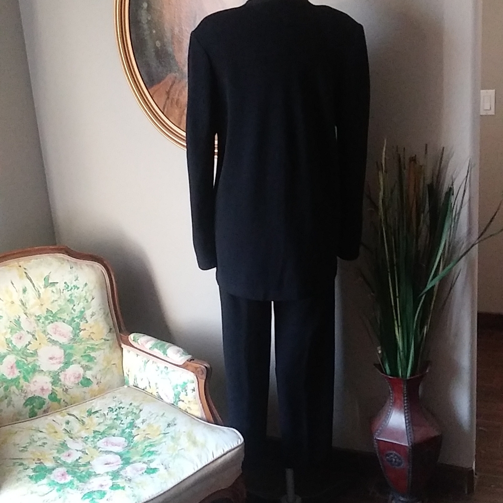 St John Basics - Black Santana Knit Pant Suit - Medium - Picture 3 of 6